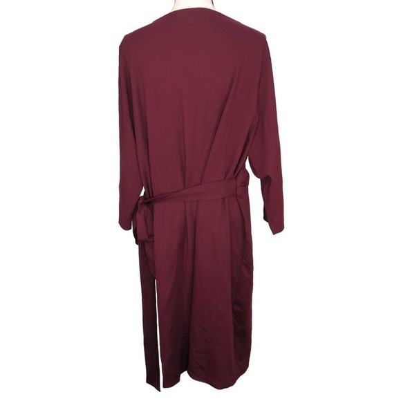 Seek No Further Womens Wrap Dress Ponte 3/4 Sleeve V-Neck Maroon Plus Size 3X - Picture 5 of 11
